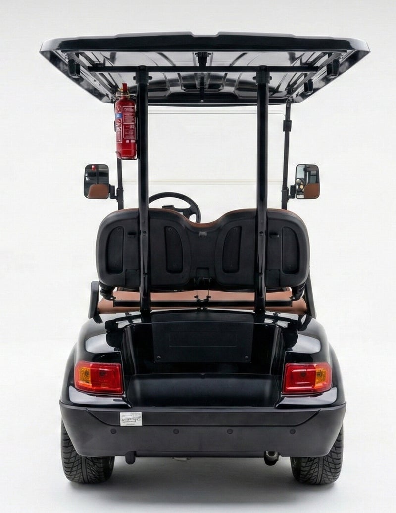 EPIC 4-Seater Non-Lifted Electric Golf Cart with Lithium Battery 105Ah & Standard Tires | LSEV (Black) - Image 4